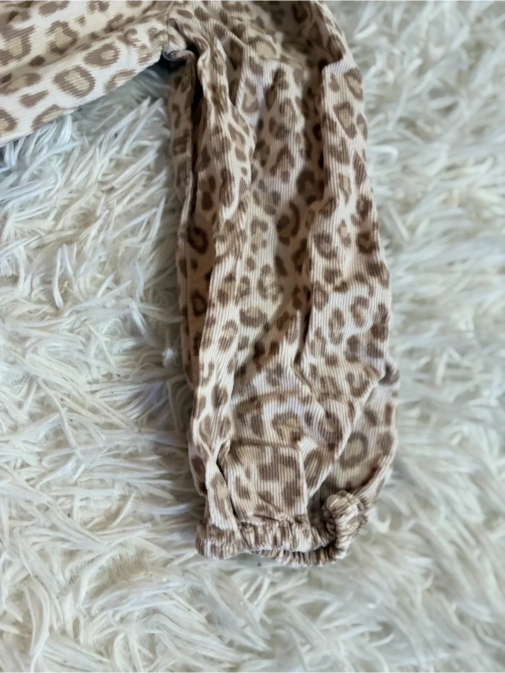 Baby Gap 100% Cotton Animal Leopard Print Corduroy Dress Toddlers Girls 4 Tan